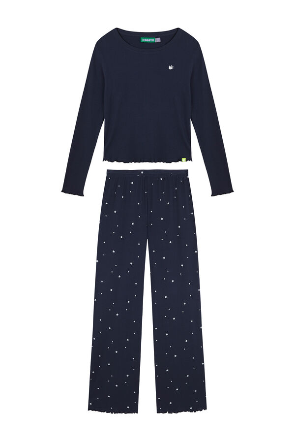 HI&BYE Pijama longo azul marinho azul