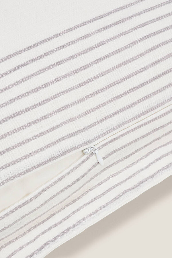 Textura Funda coj&iacute;n algod&oacute;n rayas gris