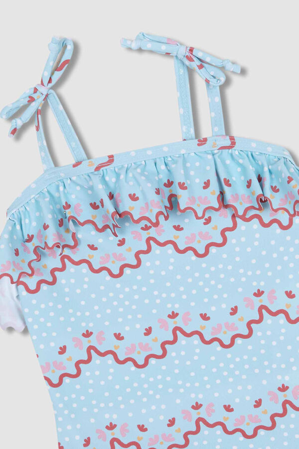 Gocco Fato de banho com estampado de ondas azul-claro azul