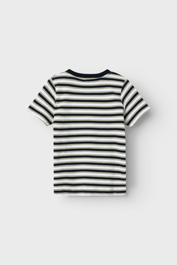Camiseta de niño de manga corta de rayas con detalle en 3D, Ofertas en  camisetas para niño