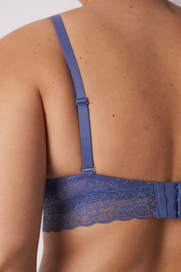 Women'secret BEAUTIFUL Sujetador cl&aacute;sico relleno encaje azul azul