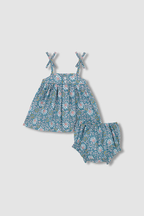 Gocco Vestido Talle Alto Con Estampado De Flores  Azul Pato azul