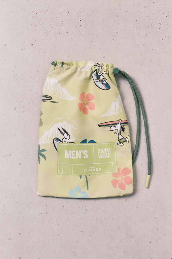 Women'secret Ba&ntilde;ador hombre estampado tropical Snoopy verde