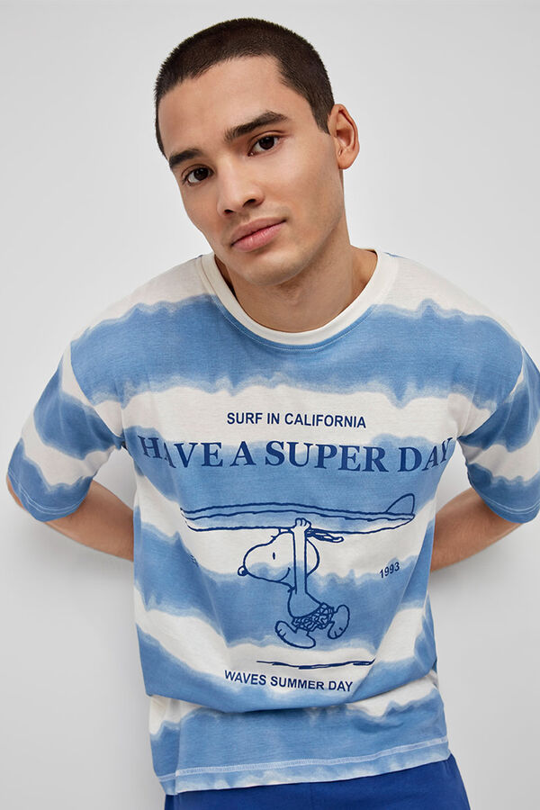 Gisela Pijama hombre Snoopy estampado blanco