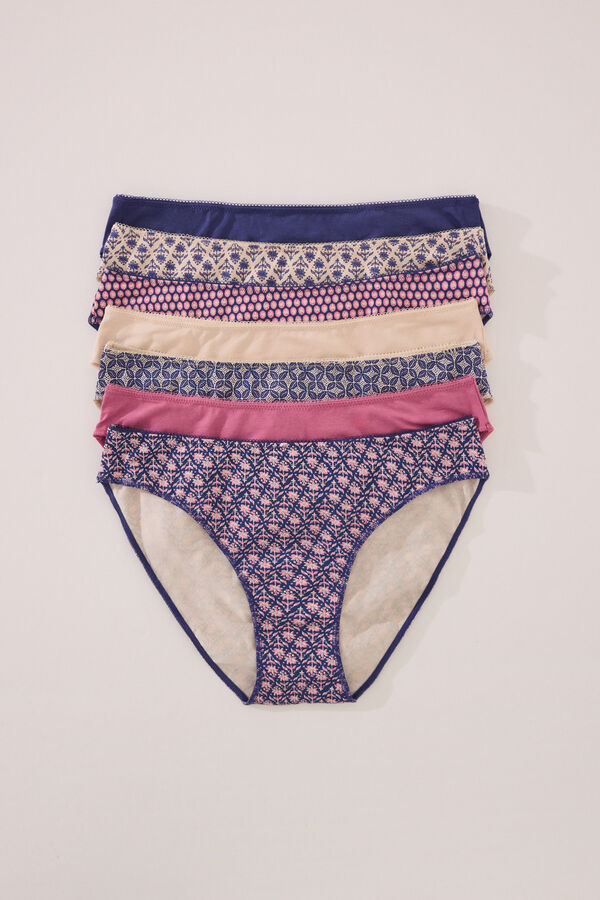 Women'secret Pack 7 bragas cl&aacute;sicas algod&oacute;n mix prints estampado