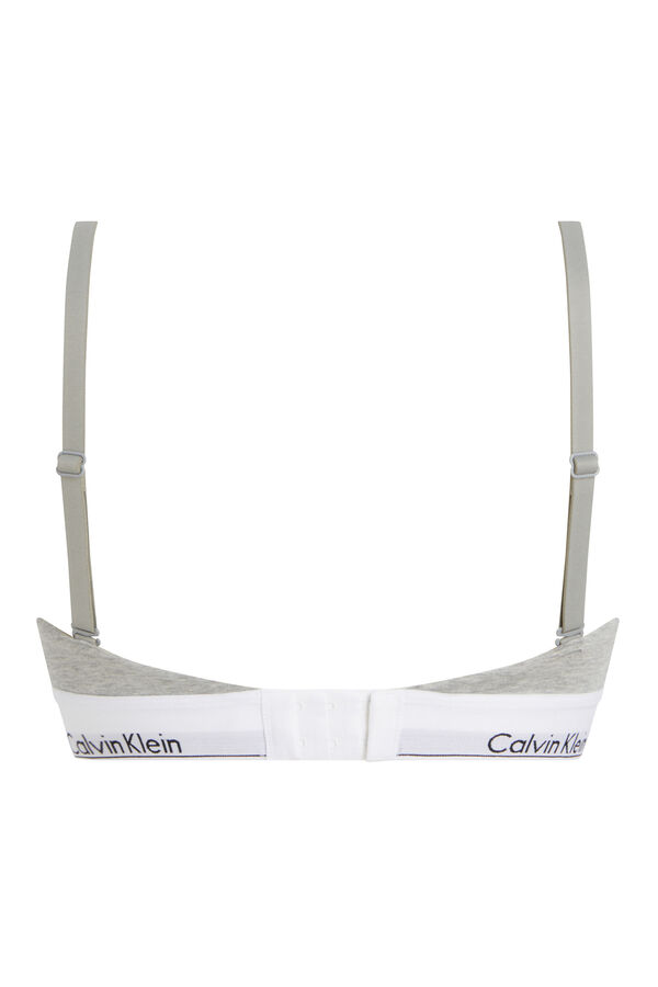 Calvin Klein Sutiã triangular com logo CK cinzento