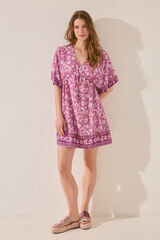 Women'secret Camisola corta estampado flores morado estampado