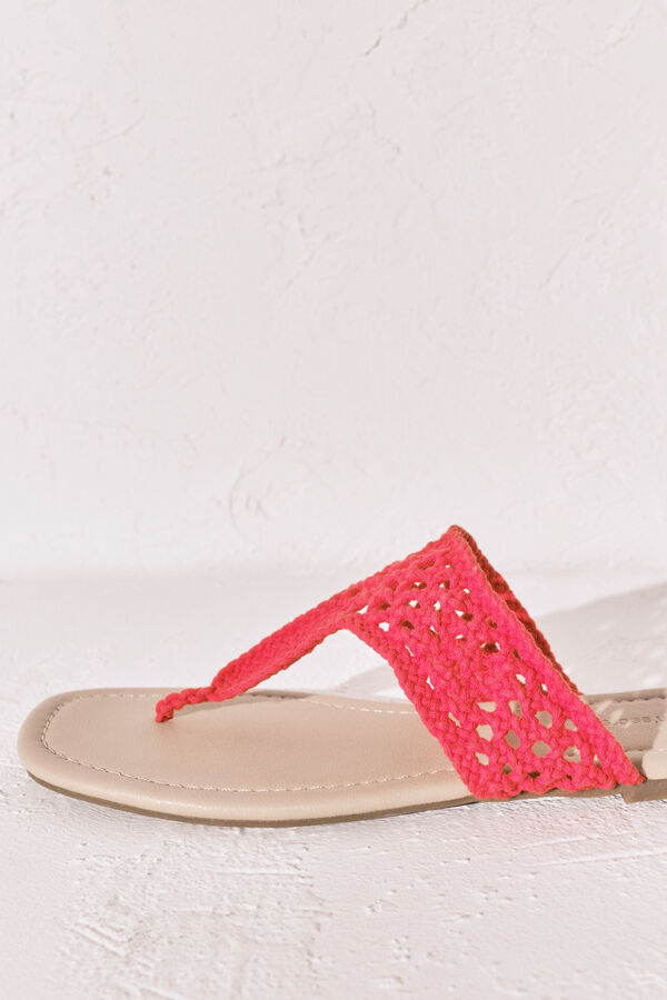 Women'secret Sand&aacute;lias em crochet vermelho borgonha