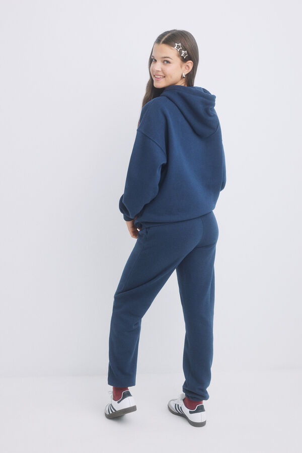 HI&BYE Sudadera capucha felpa azul navy azul