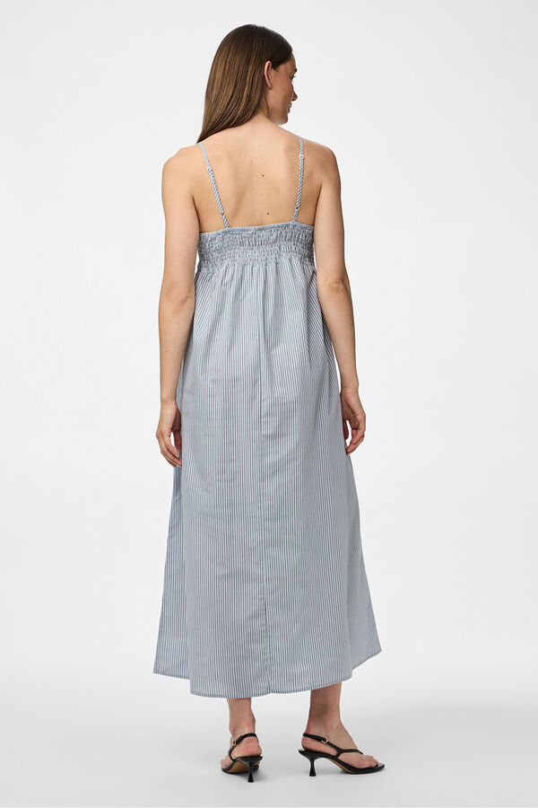 Pieces Vestido longo riscas azul