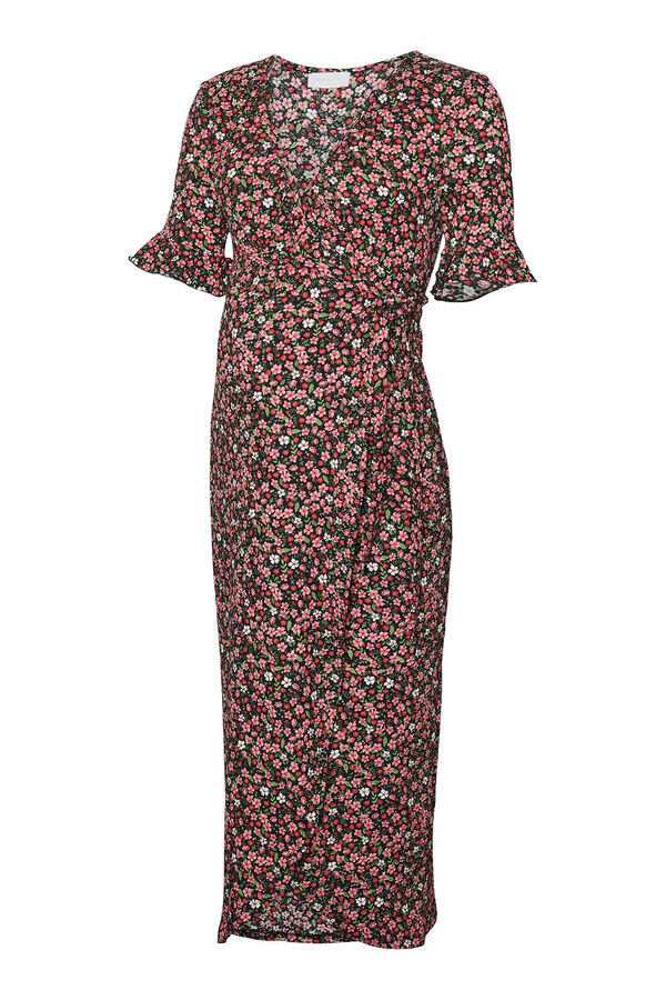 Mamalicious Vestido de maternity e amamenta&ccedil;&atilde;o de manga curta preto