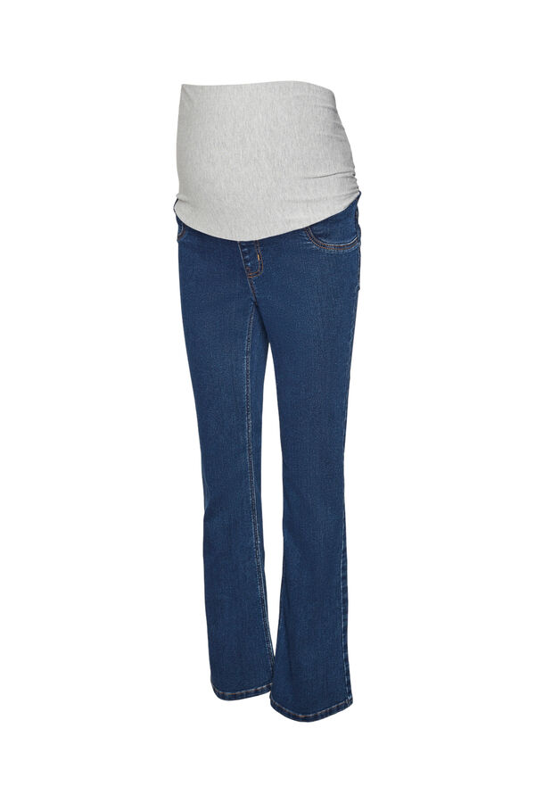 Mamalicious Calça jeans larga para maternity azul