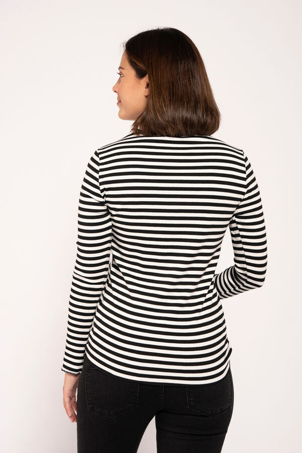 Ohma! Camiseta Lactancia Canalé A Rayas negro