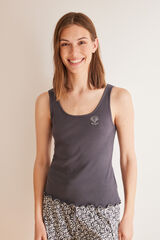 Women'secret Pijama corto 100% algod&oacute;n corales gris