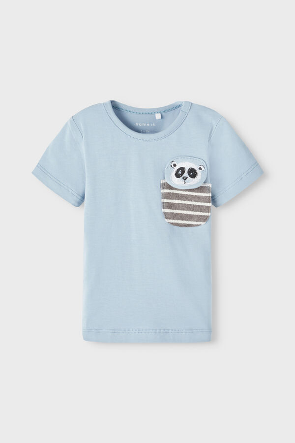 Womensecret T-shirt de bebé menino de manga curta com detalhe em 3D azul