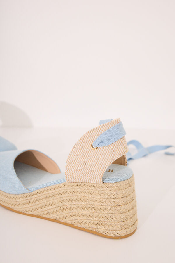 Women'secret Sandalias esparto azul plataforma azul