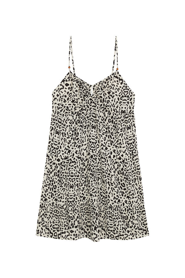 Women'secret Vestido corto tirantes animal print negro