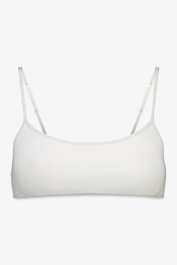HI&BYE Top de soutien de algod&atilde;o branco com copas remov&iacute;veis branco