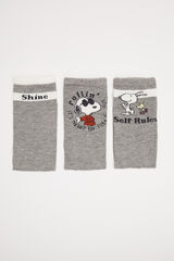 Womensecret Pack 3 calcetines algodón Snoopy gris gris