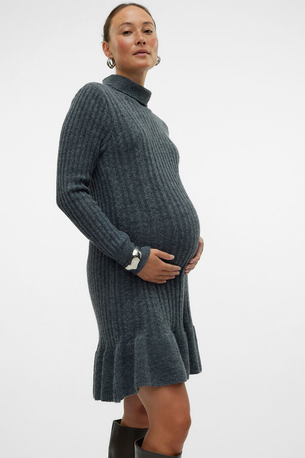 Mamalicious Vestido curto de malha maternity cinzento