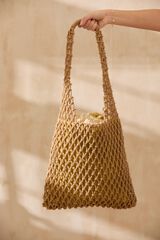 Calma House Bolso de algod&oacute;n de 35x35 amarillo