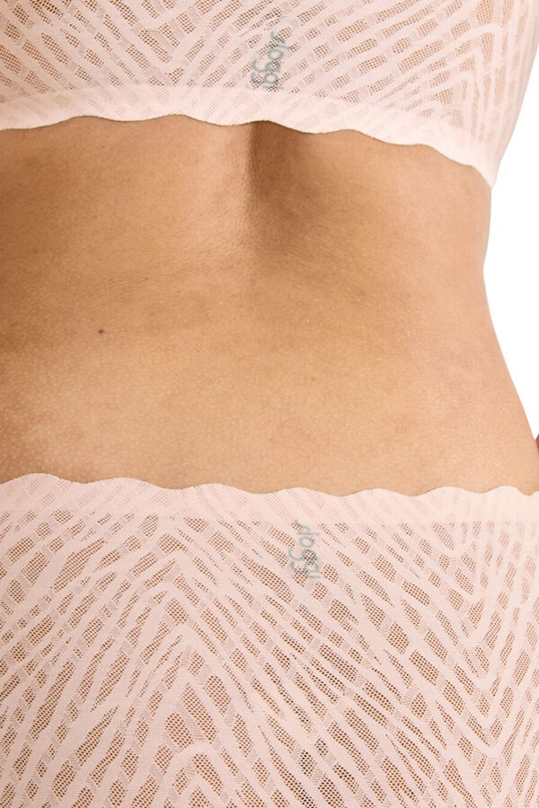 Sloggi Cueca cl&aacute;ssica em renda rosa