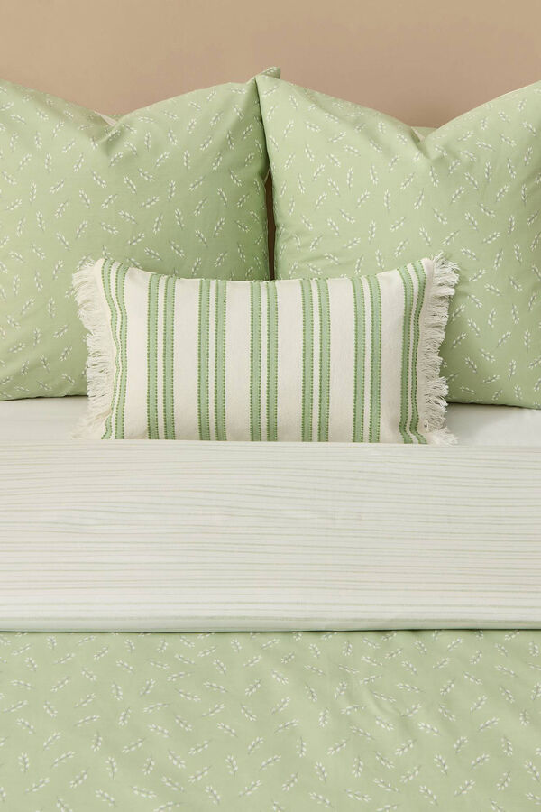 Textura Capa n&oacute;rdica algod&atilde;o folhas bege