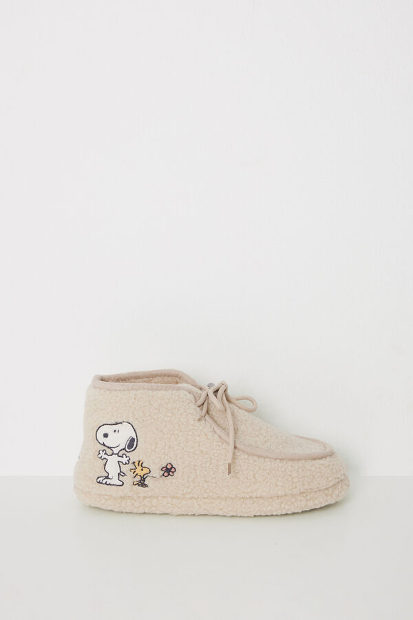 Women'secret Zapatillas casa bota Snoopy nude