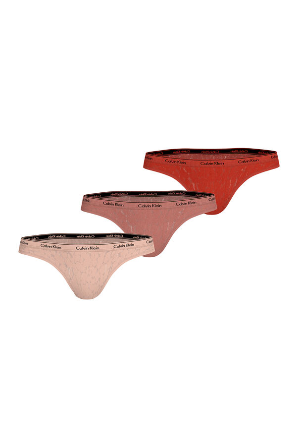 Calvin Klein Pack 3 bragas brasile&ntilde;as logo Calvin Klein coral