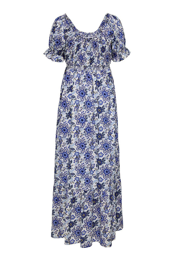 Only Maternity Vestido comprido maternity mangas curtas azul