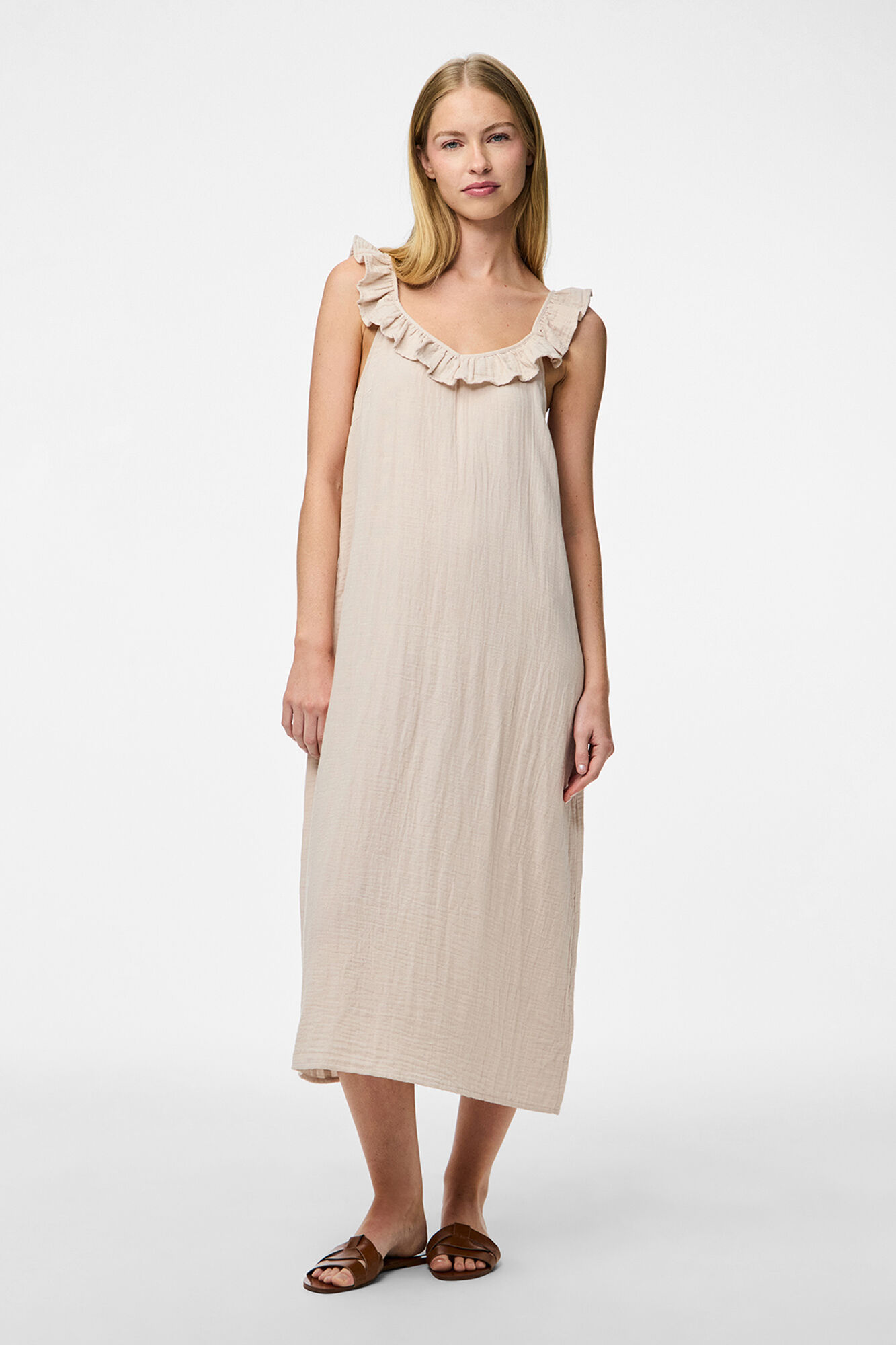 Pieces Vestido largo de algod&oacute;n