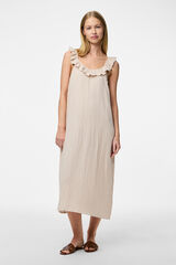 Pieces Vestido largo de algod&oacute;n gris