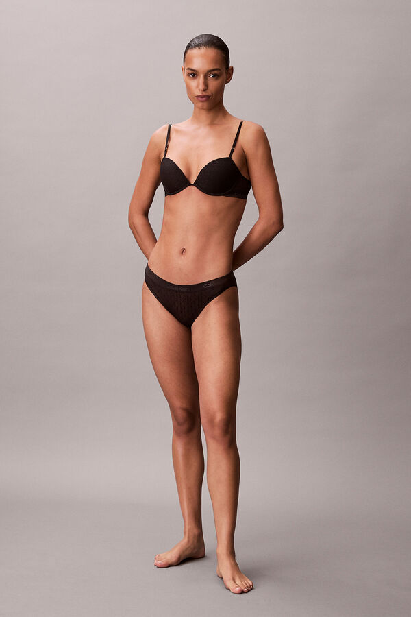 Calvin Klein Soutien push-up com aros estampado preto