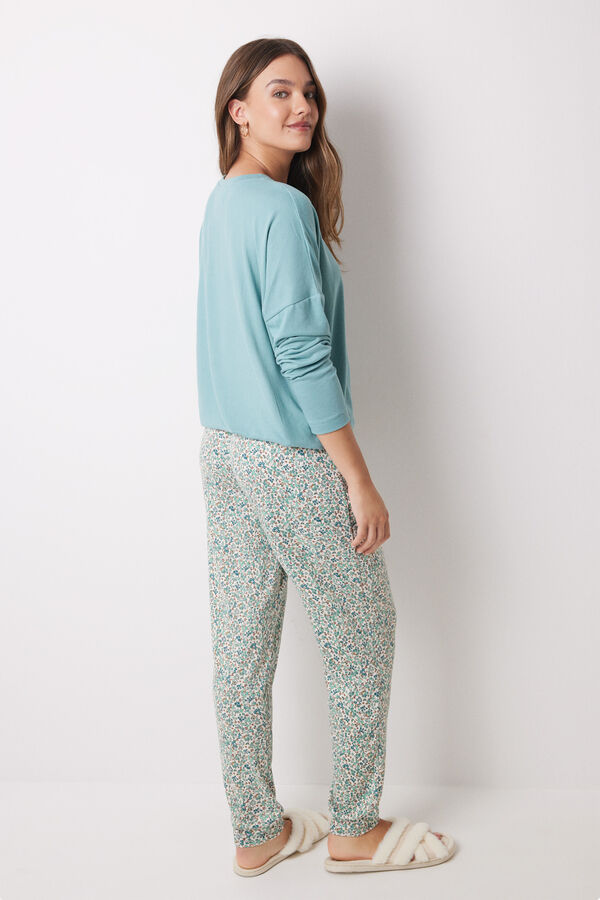 Women'secret Pijama largo soft touch verde Snoopy verde