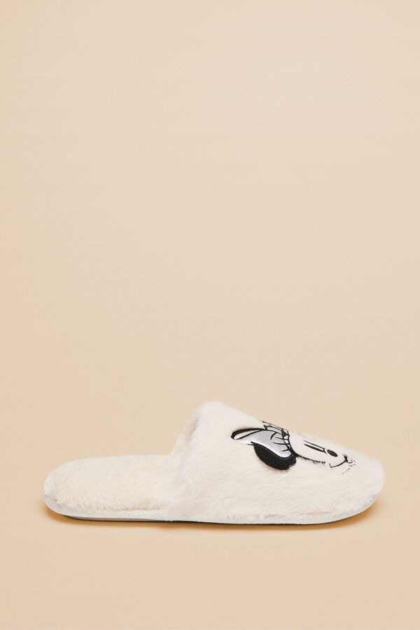 Women'secret Zapatillas casa Minnie Mouse marfil