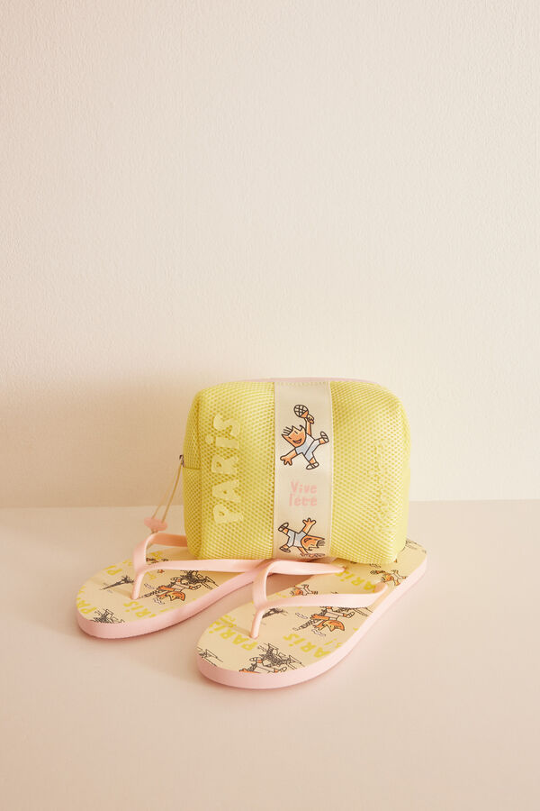 Women'secret Neceser peque&ntilde;o amarillo Cobi estampado