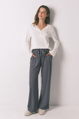 Women'secret Pantal&oacute;n largo polar suave textura gris gris
