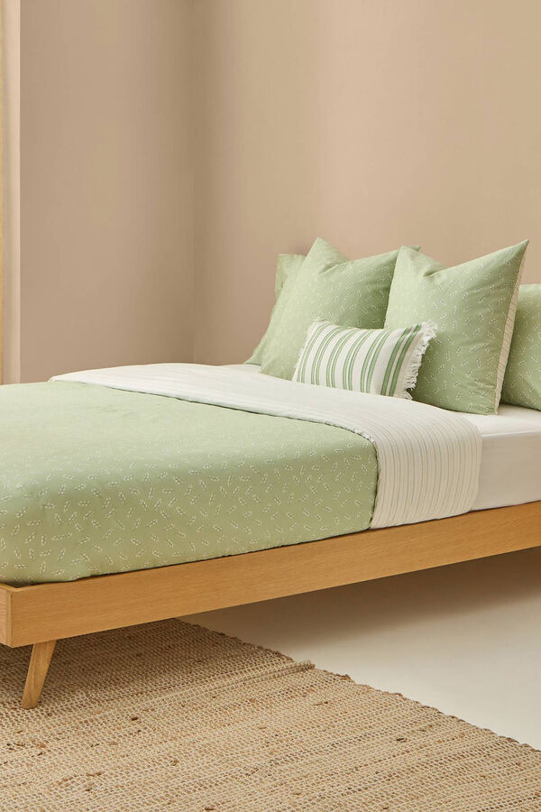 Textura Capa n&oacute;rdica algod&atilde;o folhas bege