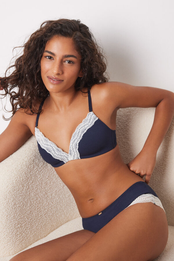 Women'secret CHARMING Sujetador triangular rib azul azul