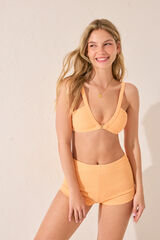 Women'secret Calções de biquíni laranja canelado vermelho