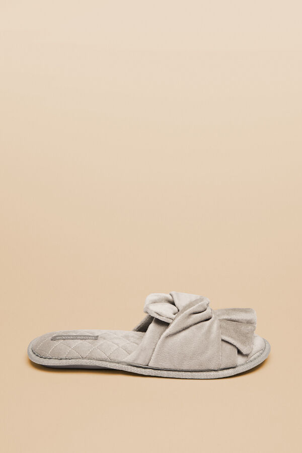Women'secret Chinelos veludo cinzento cinzento
