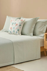 Textura S&aacute;bana algod&oacute;n cuadros vichy turquesa