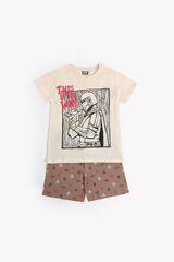 Admas Pijama curto mandalorian Grogu em linho bege
