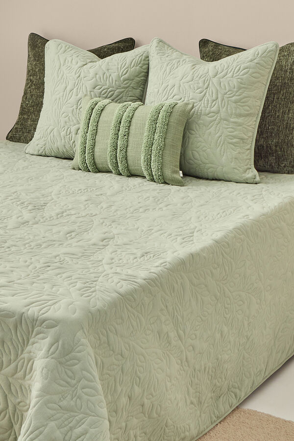Textura Colcha microfibra kaki