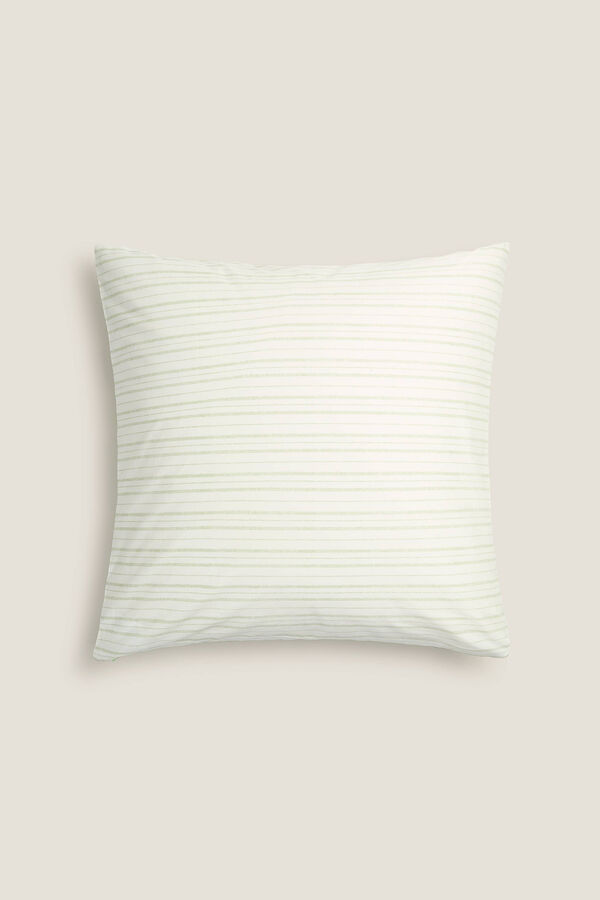 Textura Funda coj&iacute;n algod&oacute;n hojas kaki