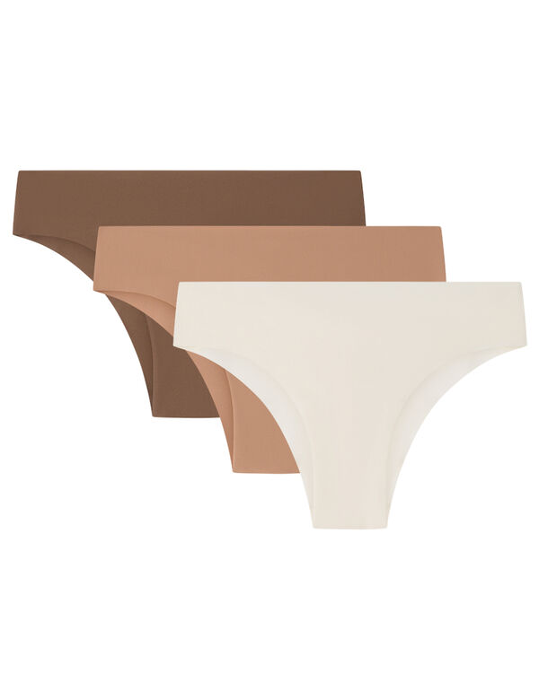 Women'secret Pack 3 bragas anchas brasileñas microfibra  blanco