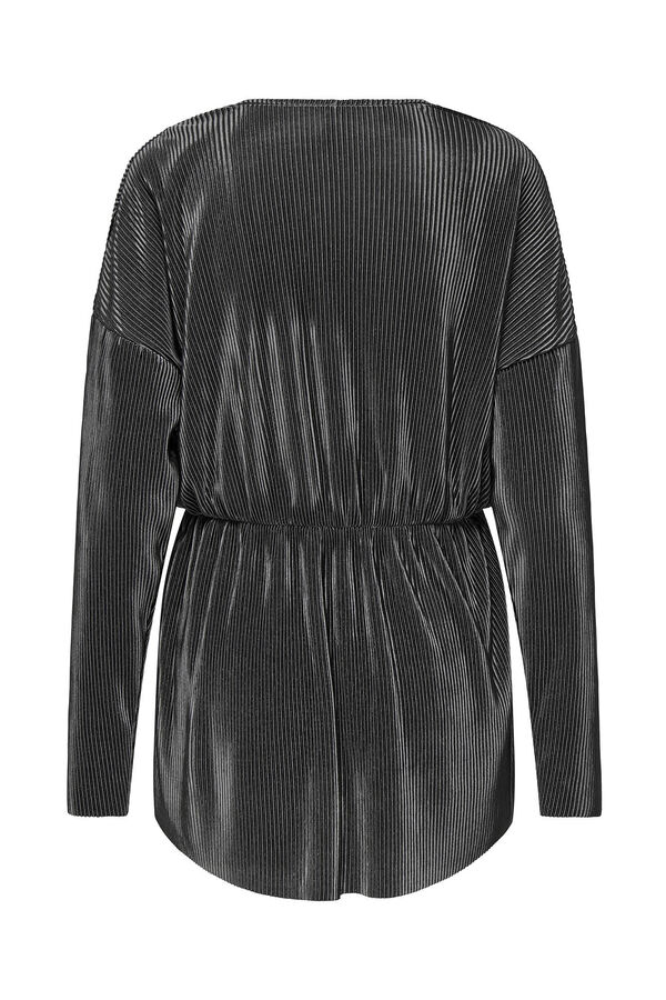 Only Maternity Top plisado de manga larga y cuello de pico, color negro. negro