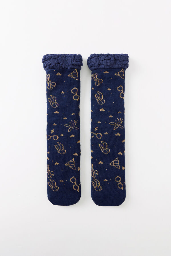 Women'secret Meias compridas de tric&ocirc; azuis Harry Potter azul