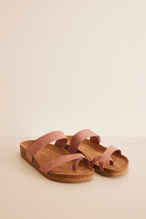 Women'secret Sandalias Bio color morado burdeos