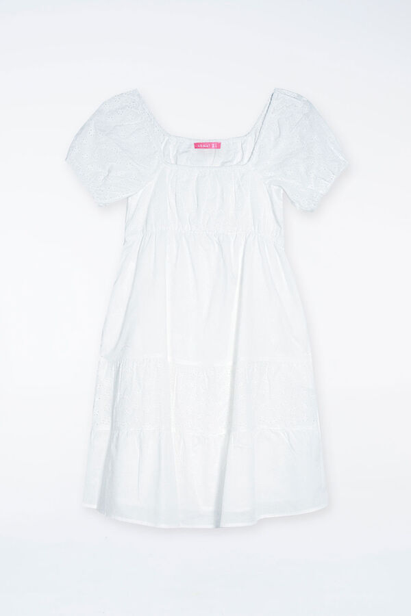 Womensecret Vestido maternity con bordado frances blanco
